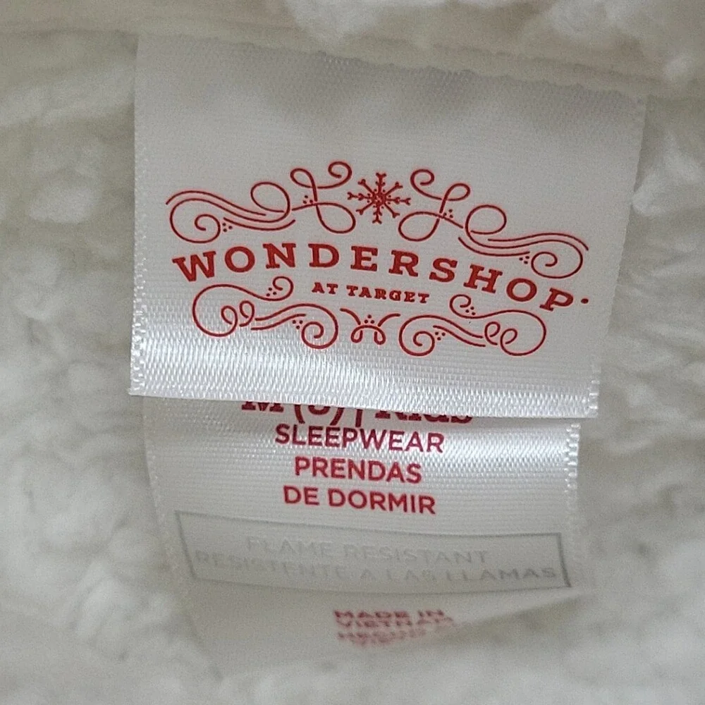 Wondershop Boys Girls Pajama Pullover Sherpa Sweatshirt Sweater Medium 8 White